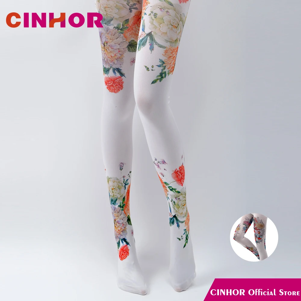 

Original Jacquard Peony Pattern Women Panty Hose Tight Slim Velvet Tights Free Size Lingerie Plus Stockings Control Sexy Body