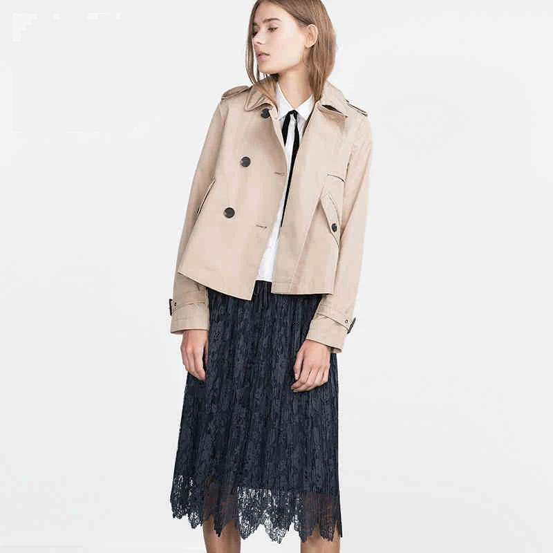 Us 32 98 50 Off Spring Coat 2016 Jaqueta Feminina Plus Size Europe Classic British Style Loose Swing Coat Double Breasted Coat Lapel Jacket L411 In