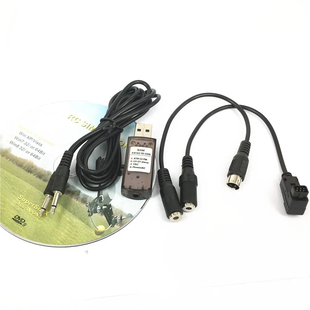 4в1 XTR Aerofly FMS G4 USB кабель симулятор для Futaba ESky JR 4 8Ch навыков транинга|usb simulator cable|simulator