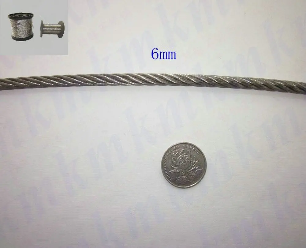 Проволочная веревка из нержавеющей стали 7X19 конструкция 6 0 мм опт 304 diameter