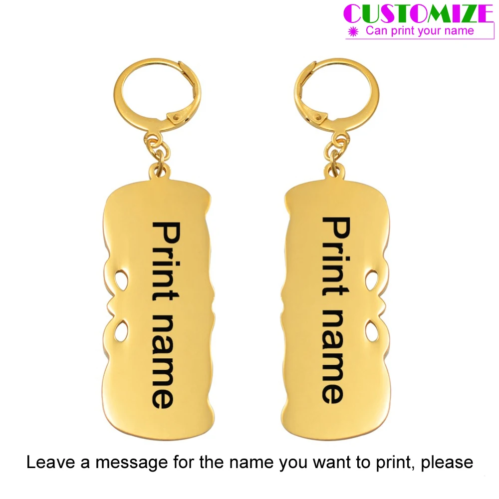 Anniyo персонализированные имя серьги Гавайи для женщин девочек Marshall Guam Нержавеющая Сталь Ювелирные изделия настроить буквы#066321