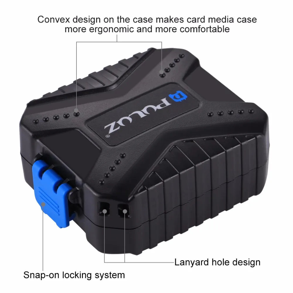 PULUZ 11 в 1 водонепроницаемый чехол для хранения памяти/SD карты для 3SIM+ 2XQD+ 2CF+ 2TF+ 2SD карты