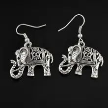 Vintage Tibetan Silver Hollow Out Carved Animal Elephant Drop Dangle Fashion Jewelry Silver Elephant Dangle Earrings for Women Vintage Tibetan Silver Hollow Out Carved Animal Elephant Drop Dangle Fashion Jewelry Silver Elephant Dangle Earrings for Women