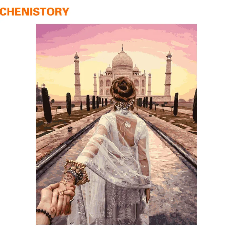 

CHENISTORY Frameless Romantic DIY Painting By Numbers Picture Modern Wall Art Hand Painted Oil Painting For Wedding Decoration