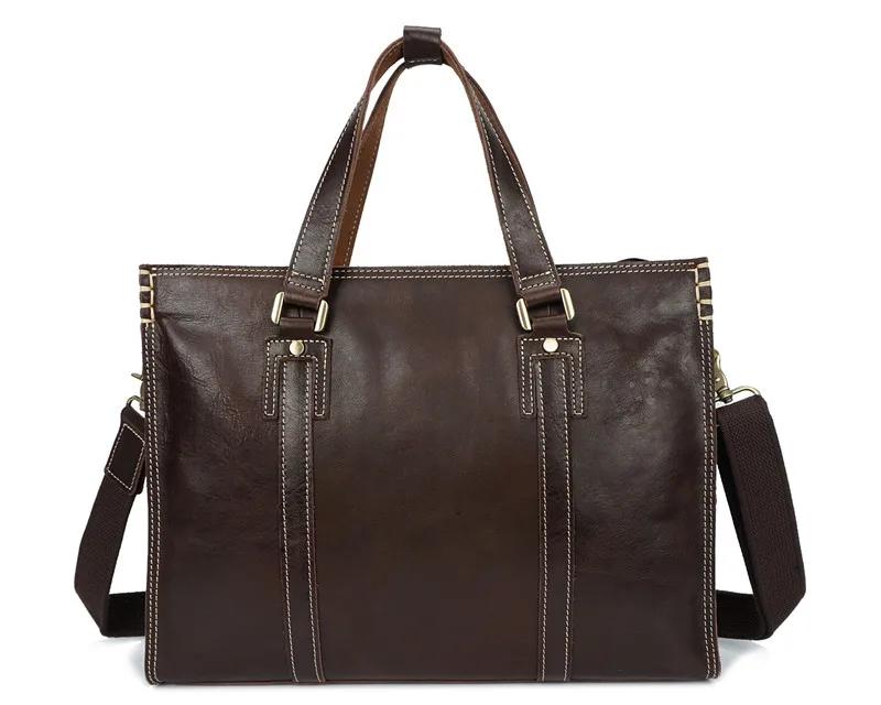 

Nesitu High Quality Vintage Brown Coffee Genuine Leather Men Briefcase Real Skin 14'' Laptop Man Portfolio Messenger Bags M8083