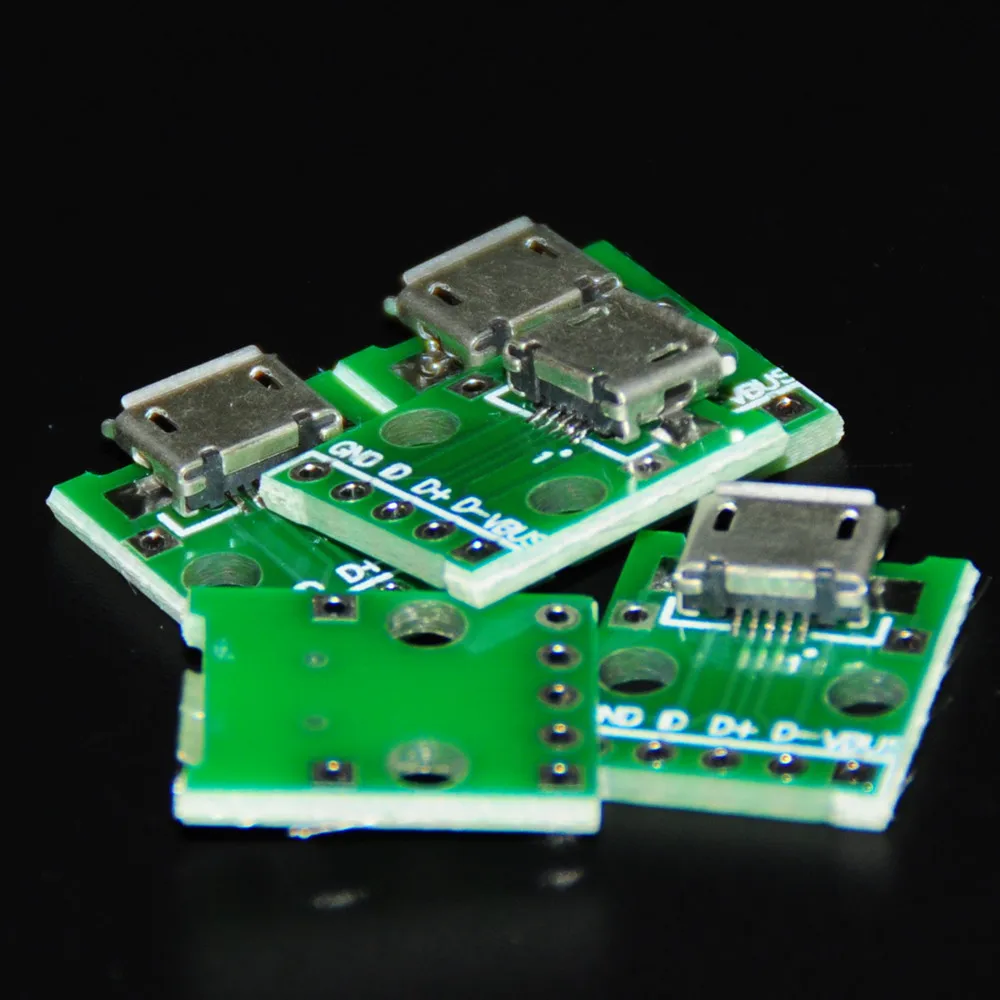 5 шт. Разъемы адаптеры Micro USB Для DIP 2 54 мм плата модуля типа B PCB Pin Pinboard электронный