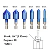 XCAN 5 Flutes Chamfer Drill Bit Set 6pcs 6-19mm 90 Degrees HSS Chamfering Cutter Nano Blue Coated Countersink Drill Bit ► Photo 2/6