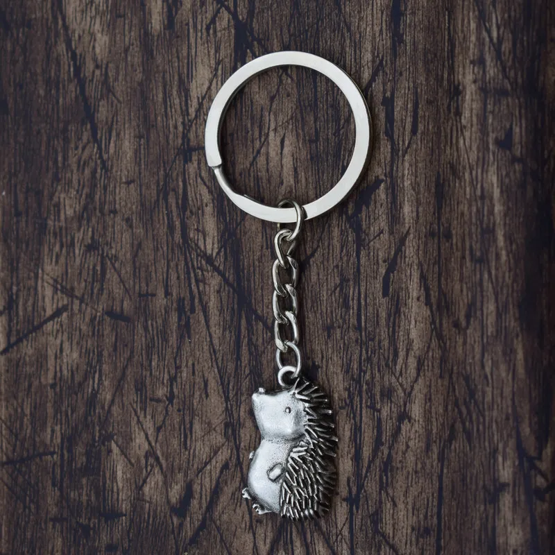 SanLan под старину Серебряный, с животными милый Ежик/кошка подвеска в форме ключа брелок прекрасный подарок ювелирные изделия аксессуары