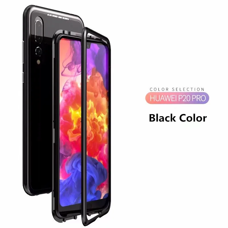 black color JOOKI полный корпус чехол для Oneplus 7 Pro Магнитный чехол для One Plus 6 TCase Передний+ задний двухсторонний 9 H закаленное стекло чехол - Цвет: black color