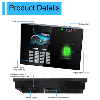 Fingerprint Access Control System Security Biometric Fingerprint Time Attendance System TCPIP USB Time Clock Employee Machine fingerprint id carddoor access control password fingerprint time attendance threatens anti dismantlement unlock illegally alarm