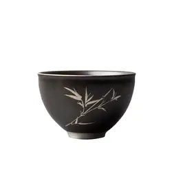 80 мл ручная роспись креативный серебряный чайный набор кунг-фу винтажный Японский стиль черные глянцевые грубые гончарные