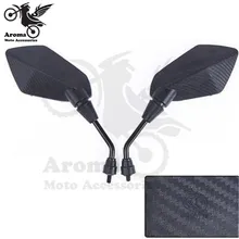 Fibra de carbono negro color universal 10mm 8mm tornillo moto cross ATV todoterreno pit bike lateral de motocicleta espejo para benelli yamaha suzuki kawasaki honda cb500x cb650f pcx 125 Accesorios moto retrovisor moto rcycle espejo