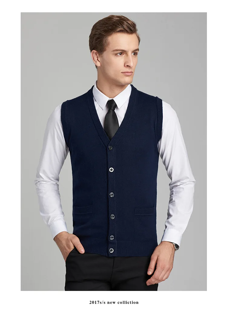 autumn men's vest sweater casual cardigan classic home daddy