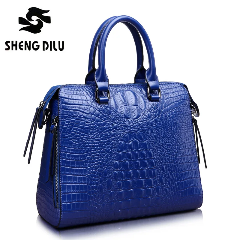 

Shengdilu Brand Genuine Leather handbag Crocodile pattern new 2017 Ladies bags handbags women famous brands Messenger Large
