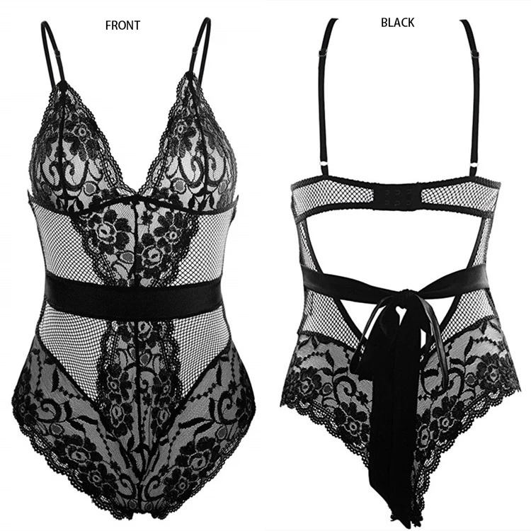 

Lisacmvpnel Sexy Lace Women Onesies Spaghetti Strap Deep V Women Sleepwear