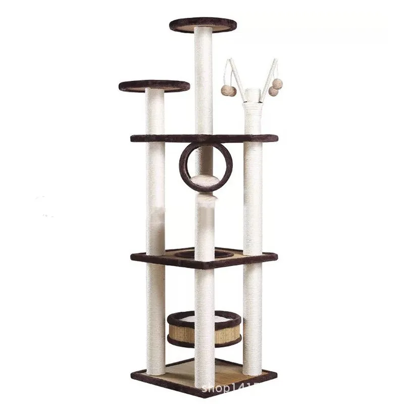 Larger dog cat climbing sisal frame pet jumping scratching tree cat dog