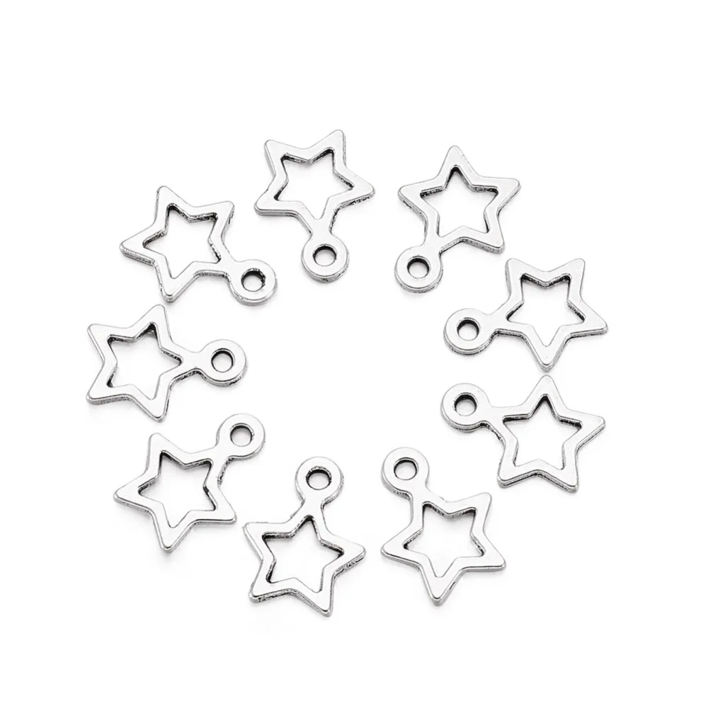 

PandaHall 50pc 14x10x2mm Tibetan Style Alloy Metal DIY Pendants for Necklace Bracelets Earrings Jewelry Making Material Findings