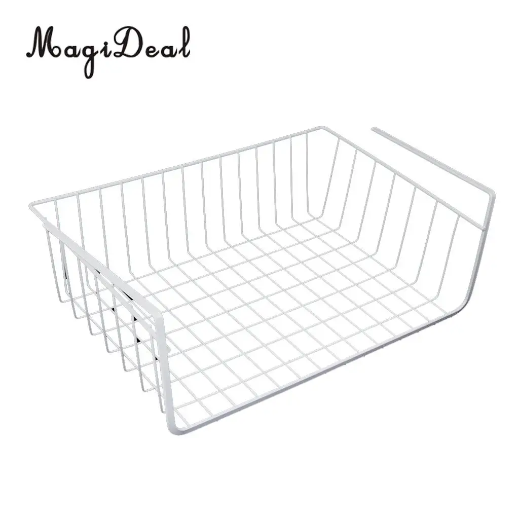 MagiDeal Household Storage Under Shelf Rack Organizer Basket for Table Cupboard Black Storage Basket for Bathroom Triangular