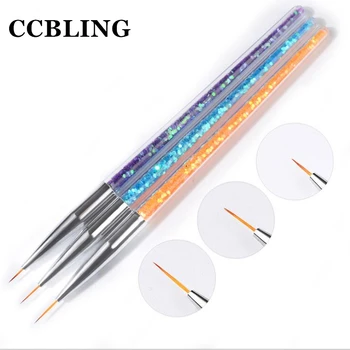 3 PC Sequined Nail Brush