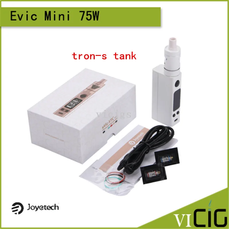 100 Original Joyetech eVic VTC Mini Firmware Upgradeable 75W Box Mod with 4ml TRON Atomizer Starter