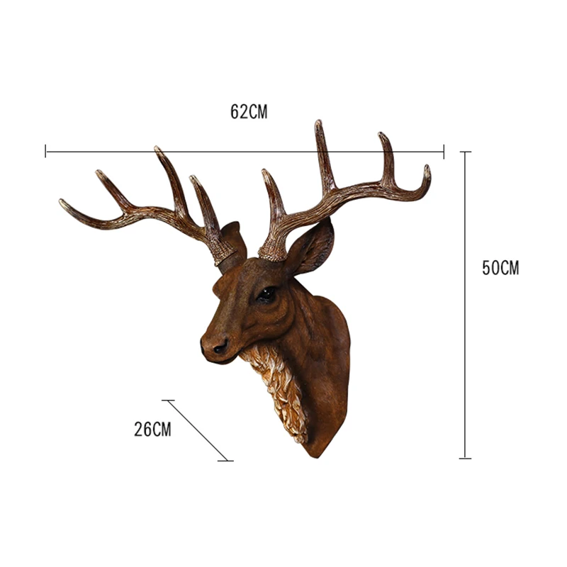 Американский Ретро Декор стены из смолы голова оленя настенный креативный Бар Кафе Магазин Декор стены Фреска Скандинавская голова животного Декор стены