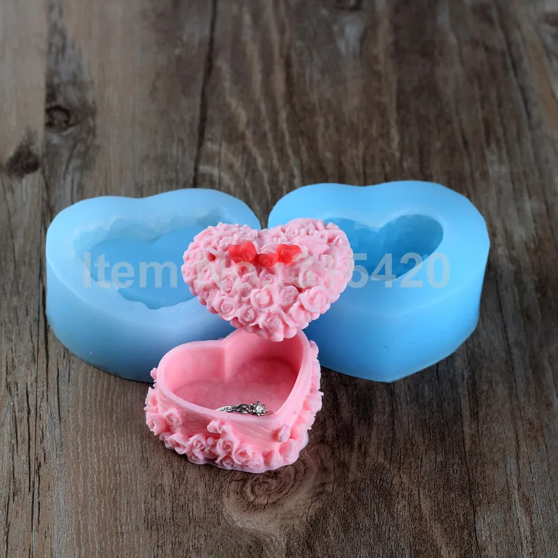 3D Soap Mold Heart Shape Homemade Dressing Case Silicone Candle Molds | Дом и сад