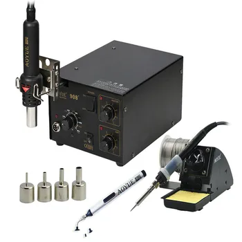 

220V AOYUE 908 2 in 1 Soldering Station Hot Air Gun +Solder Iron 450W with 4 Wind mouth