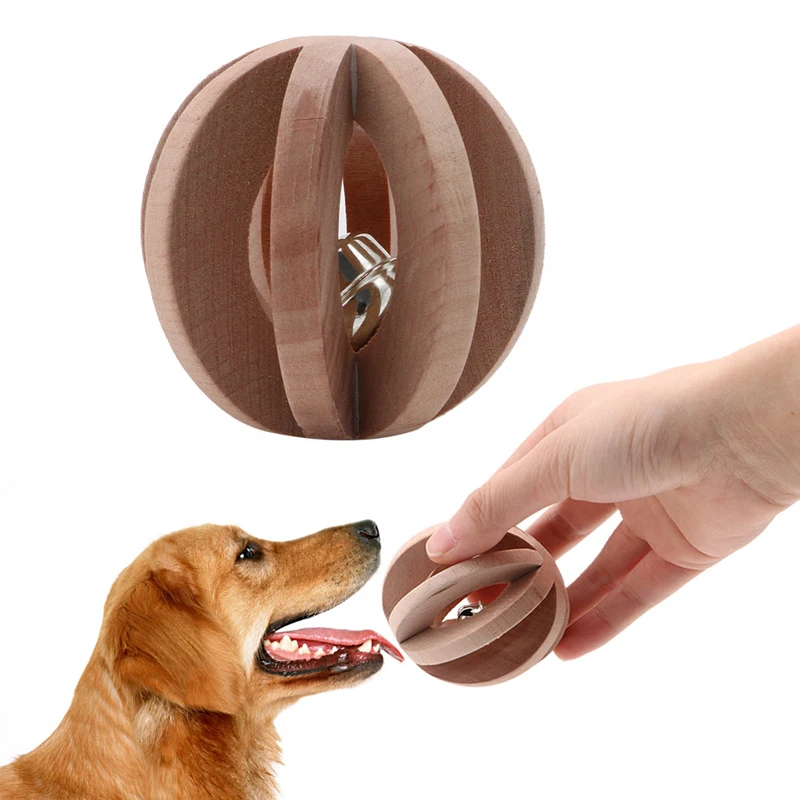 Pets Dog Chew Wooden Ball Roller Chewing Toys Learning To Play Toy C42