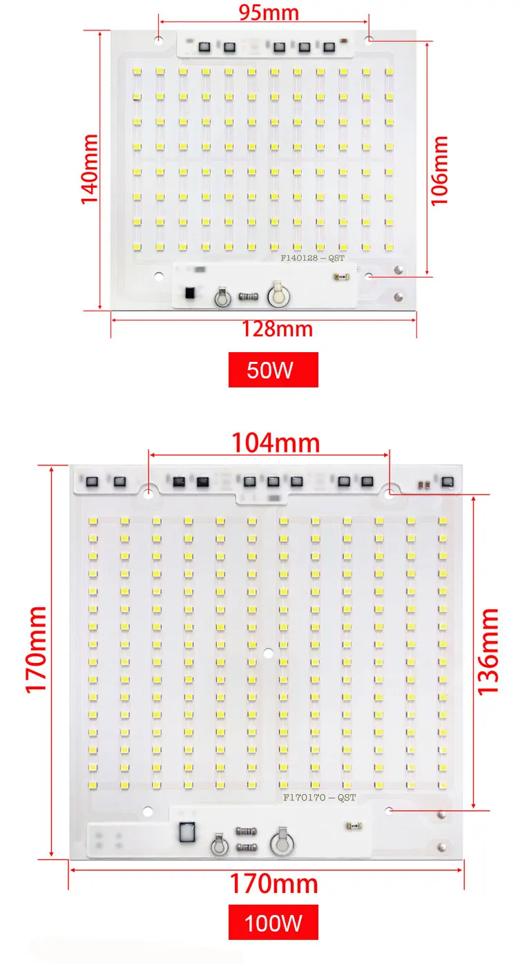 5 шт./лот светодиодный 2835 SMD чип 10 Вт 20 Вт 30 Вт 50 Вт 100 Вт AC220V с умным IC светильник с бусинами для DIY прожектор светильник наружная лампа