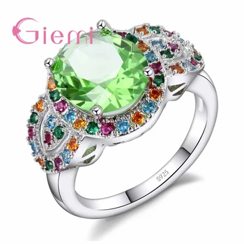 

Colorful Cubic Zirconia Classic Luxury Ring 925 Sterling Silver Women Anniversary Wedding Party Jewelry Hot Sale