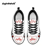 Doginthehole обувь для медсестры прогулочная женская спортивная обувь женские спортивные Nuring сердце удобные на шнуровке сетчатые дышащие теннисные туфли Femme