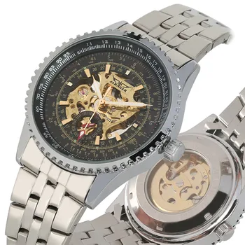 

Classic Hollow Out Mechanical Watches Self Wind fo Men Luxury Stainless Steel Skeleton Luminous Function Mechanical Wristwatches