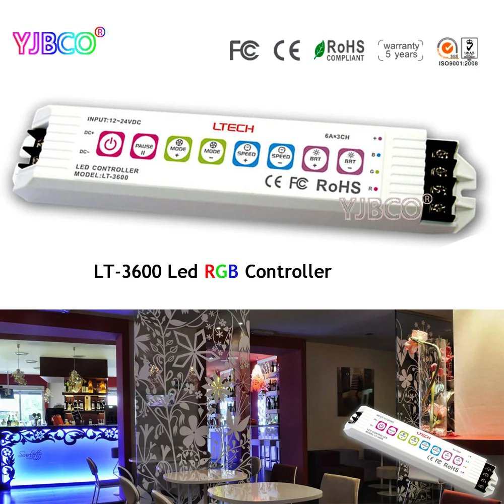 

Multi function LTECH LT-3600 led RGB Controller(Common Anode) MAX18A input for RGB LED Strip light module,DC12V-24V