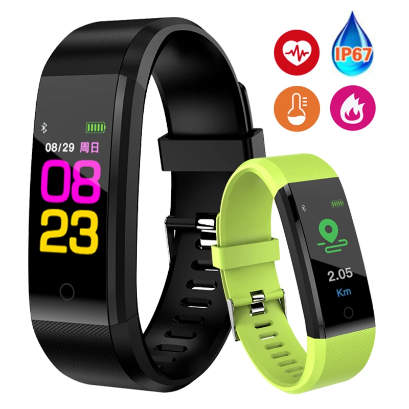 

Smart Wrist Band Bracelet Fitness Heart Rate Blood Pressure Pedometer Sports Wristband Smart Watch Men Women For IOS Android