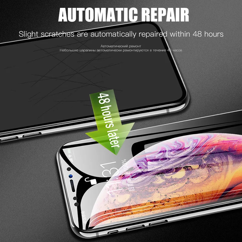 ZNP, мягкая Гидрогелевая Защитная пленка для iPhone X, XR, XS, Max, Защита экрана для iPhone 6, 6s, 7, 8 Plus, X пленка(не стекло