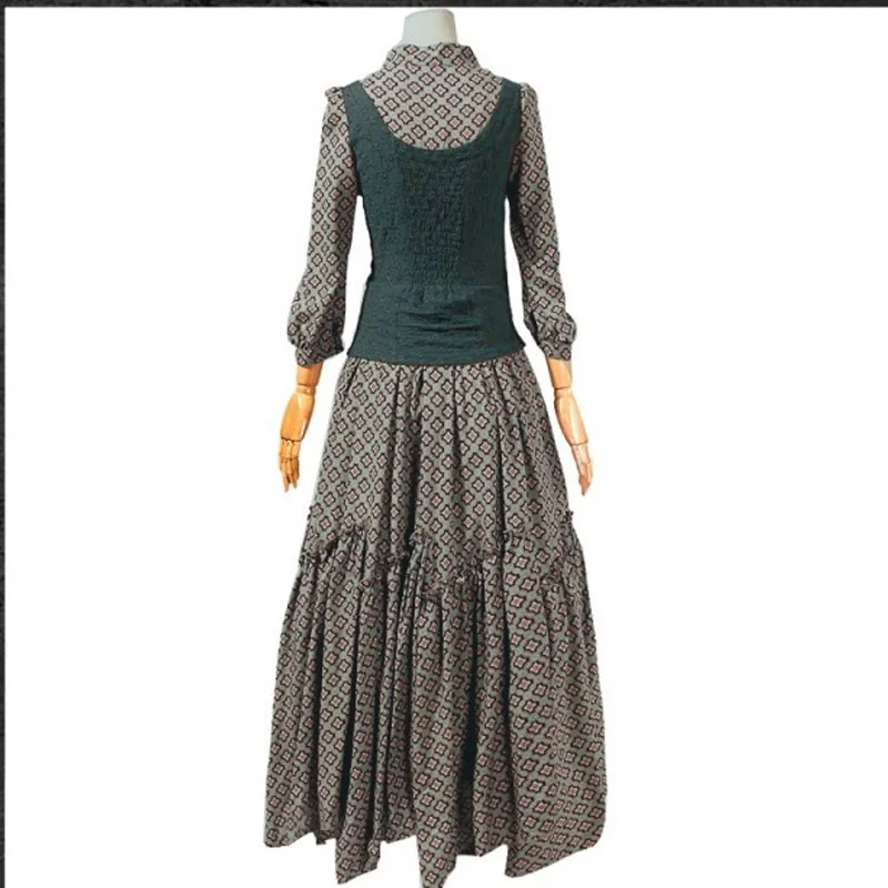 Yalabovso винтажное ретро платье с принтом, тонкая талия, поддельные платья из двух частей с вышивкой, платье для женщин A50-A6526 z20