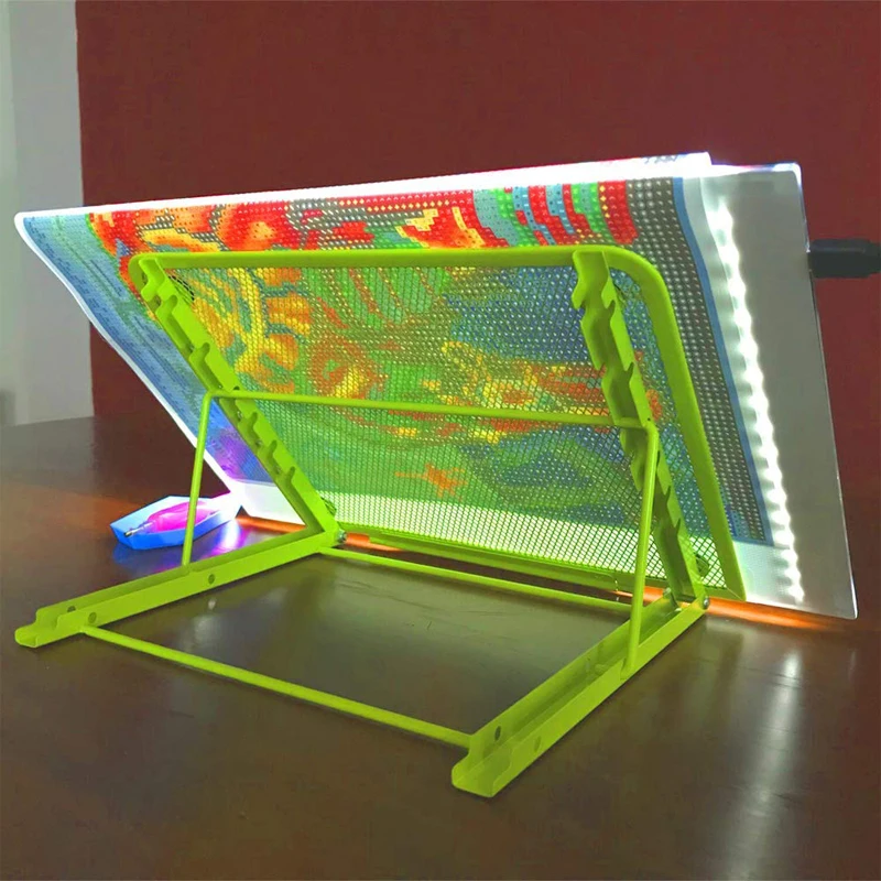 Алмазная живопись вышивка крестиком световая подставка держатель 5D DIY аксессуары инструменты красочные металлические A4 LED Складная подставка для IPad