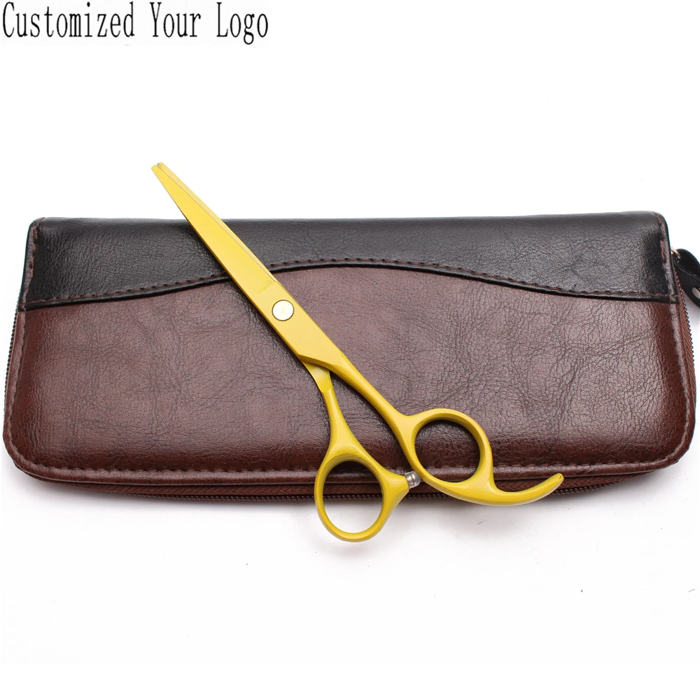 5.5" Customize Logo Stainless Yellow Straight Scissors Thinning Shears Dog Grooming Pet Dropshipping DIY C1023 | Дом и сад