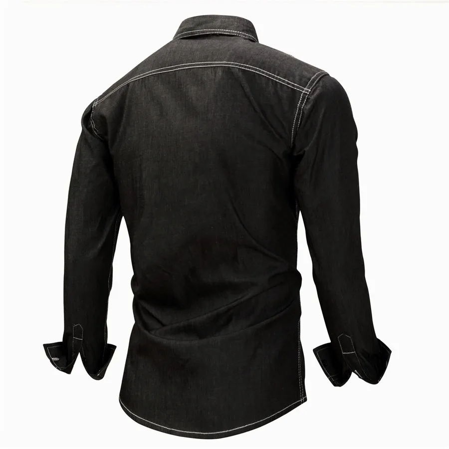 Fredd Marshall 2018 New Men's Denim Shirts Men Long Sleeve Jean Shirt Male Brand Casual Shirt Plus Size 3XL Camisa Masculina (9)