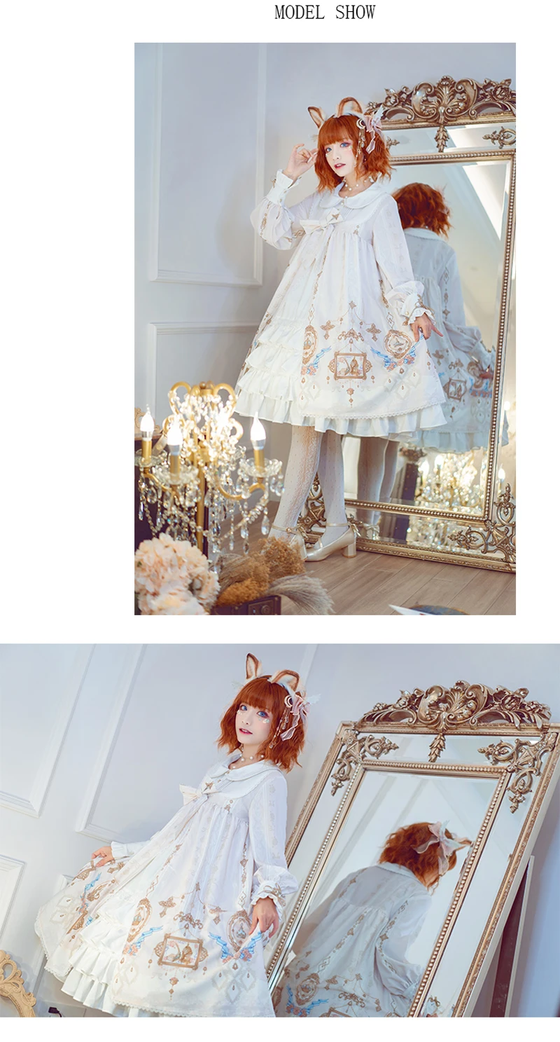 Клаудия, милое цельное платье лолиты, шифоновое платье с длинными рукавами для девочек, оригинальное платье Kawaii, японское платье лолиты для