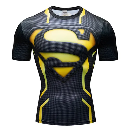 Новая летняя футболка супергероя Marvel 3D Супермен/Человек-паук/Бэтмен/Черная пантера Мужская футболка с коротким рукавом обтягивающая футболка - Цвет: AF1639D