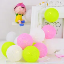 1 м светодиодный светильник 5 см с хлопковым шаром, праздничный светильник ing Fairy для маленьких девочек, украшение комнаты на Рождество, Рамадан, день рождения, свадьбу, вечеринку KQ