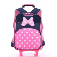 2017 Cartoon Design Children’s School Backpacks Detachable Backpack For Girls Pretty Trolley Kids Bags Princess Style