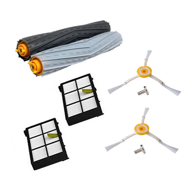 

High Quality 1 set Tangle-Free Debris Extractor Brush +2 Hepa filter +2 side brush for iRobot Roomba 800 900 Series 870 880 980