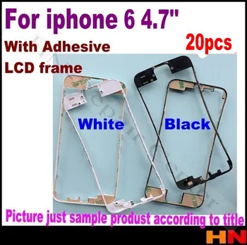 

20pcs White/Black Front Outer LCD Glass Bezel Frame for iPhone 6 4.7'' for iPhone6 4.7 inch with 3M Sticker