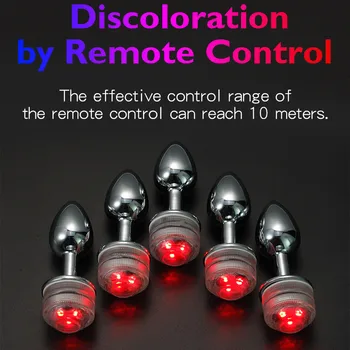 13 Colors Anal Sex Toys LED Colorful Light Metal Butt Plug For Adult Game Anal Dildo Erotic Toys Intimate Goods Vagina Massager 5