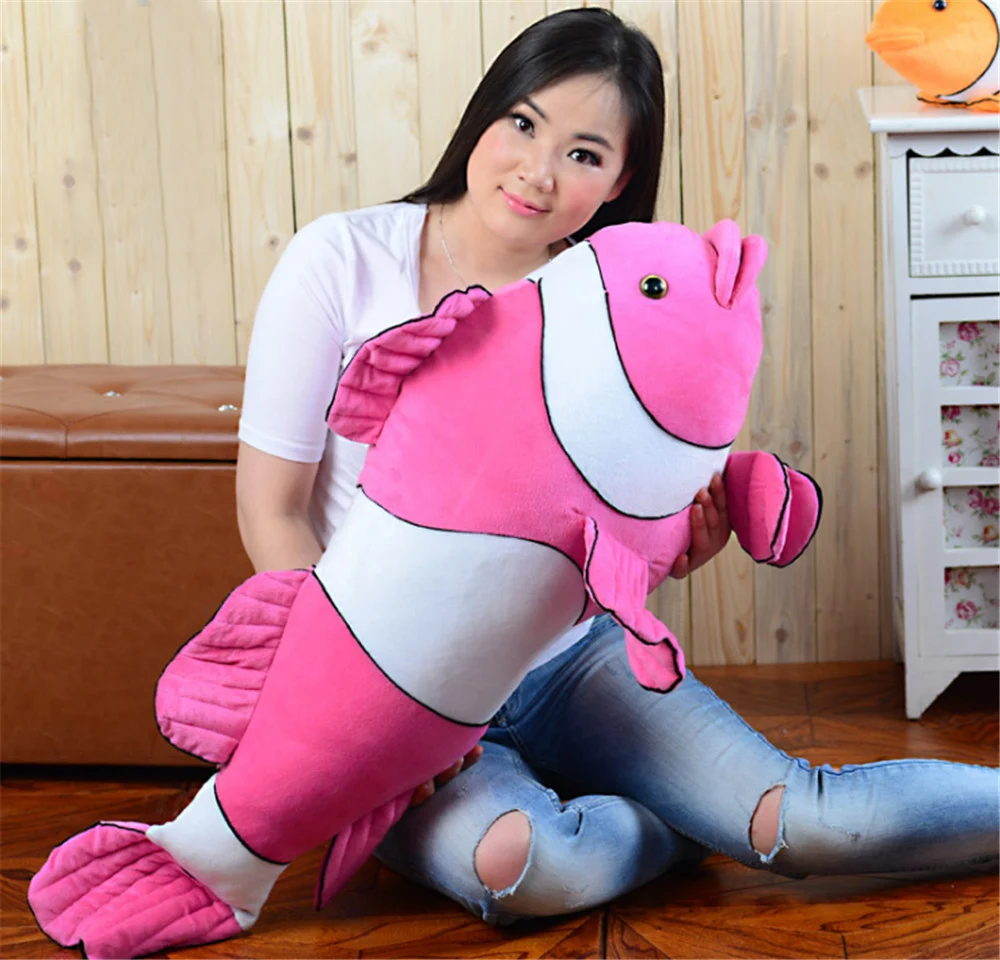 Fancytrader 100cm Plush Big Cartoon Fish Plush Toys Stuffed Animals Good Luck Fishes Cushion Doll for Children Birthday Gifts3