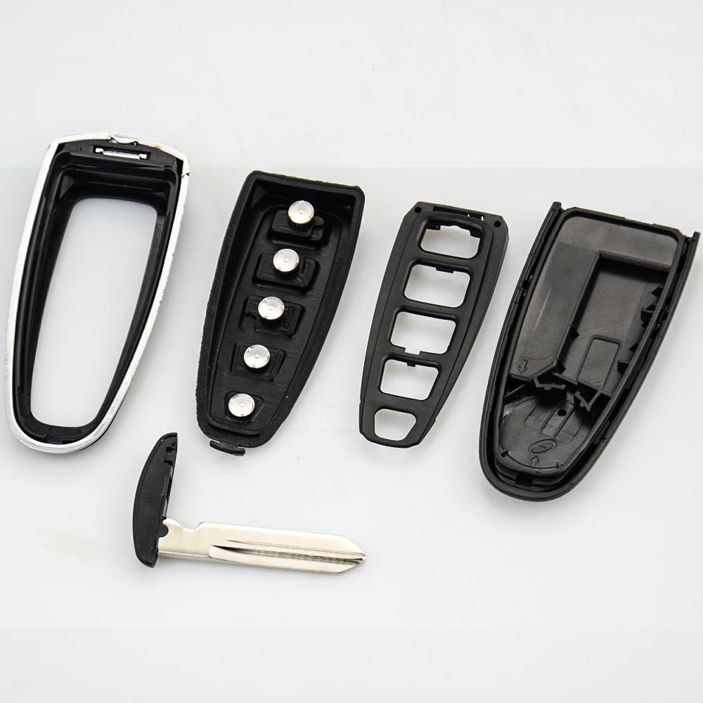 OkeyTech 10 шт. пульт дистанционного управления автомобиля оболочка для Smart ключа брелок для Ford Edge Escape гибкий проводник 2011- Замена 5 кнопочный чехол необработанное лезвие