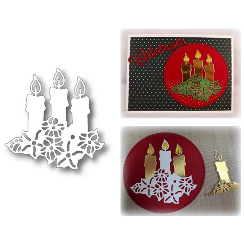 

Eastshape 3 Candle Dies Metal Cuttg Dies for Scrapbookg 2019 New Cuttg Dies DIY Album Card Makg Decor Paper Craft