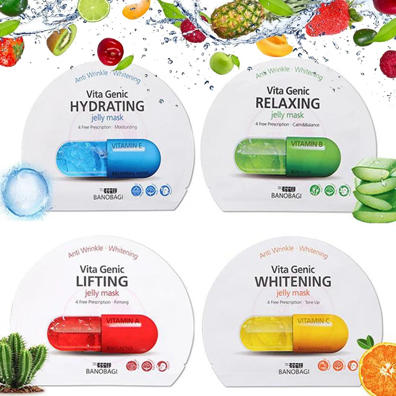 

Korean Hyaluronic Acid Vitamin C Plant Extracts Facial Mask Anti Aging Face Sheet Mask Moisturizing Brightening Skin Jelly Mask